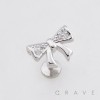 MULTI CZ DAINTY BOW RIBBON TOP PUSHIN (THREADLESS) 316L SURGICAL STEEL LABRET SET